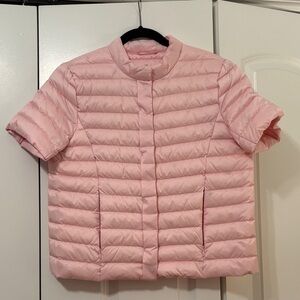 J. McLaughlin Pink Quilted Short Sleeve Jacket, medium